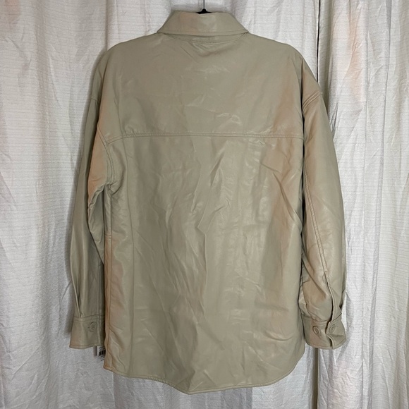 Grace + Karma Beige Vegan Leather Shacket NWT - Picture 4 of 6